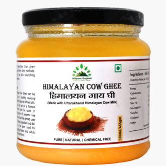 Hillpure Organic Uttarakhand Himalayan Cow Ghee, 500 gm, Pure & Natural, Cultured Cow Desi Ghee, is Peepared by Bilona Method