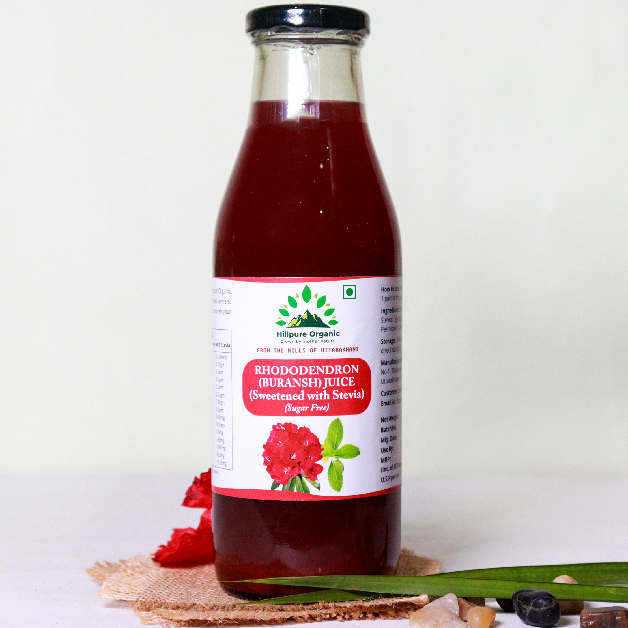 Hillpure Organic Buras Juice with Stevia, Natural Rhododendron Juice, Sugar-Free, Refreshing & Healthy, Sweetened with Stevia – No Added Sugar, 500 ml, From Uttarakhand - Image 2