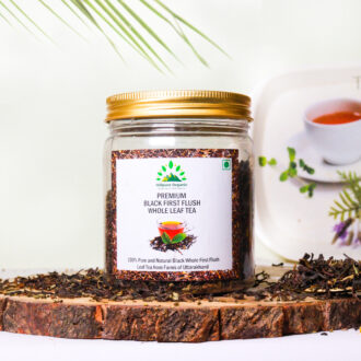 Hillpure Organic Premium Black Whole First Flush Leaf Tea, Long Leaf Loose Tea, 100% Pure & Authentic, From Uttarakhand Hills (100 gm)