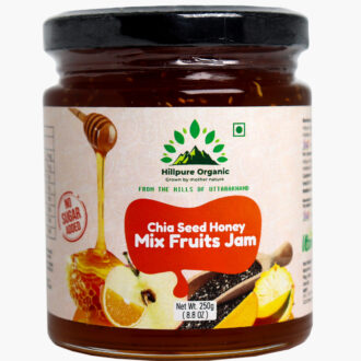 Hillpure Organic Grown by mother nature Chia Seed Honey Mix Fruit Jam | Natural Jam with No Added Sugar | Made with Real Fruits & Pure Honey | Rich in Fiber & Omega-3 | Healthy Fruit Spread | Healthy, Gut-Friendly Spread | Best for kids