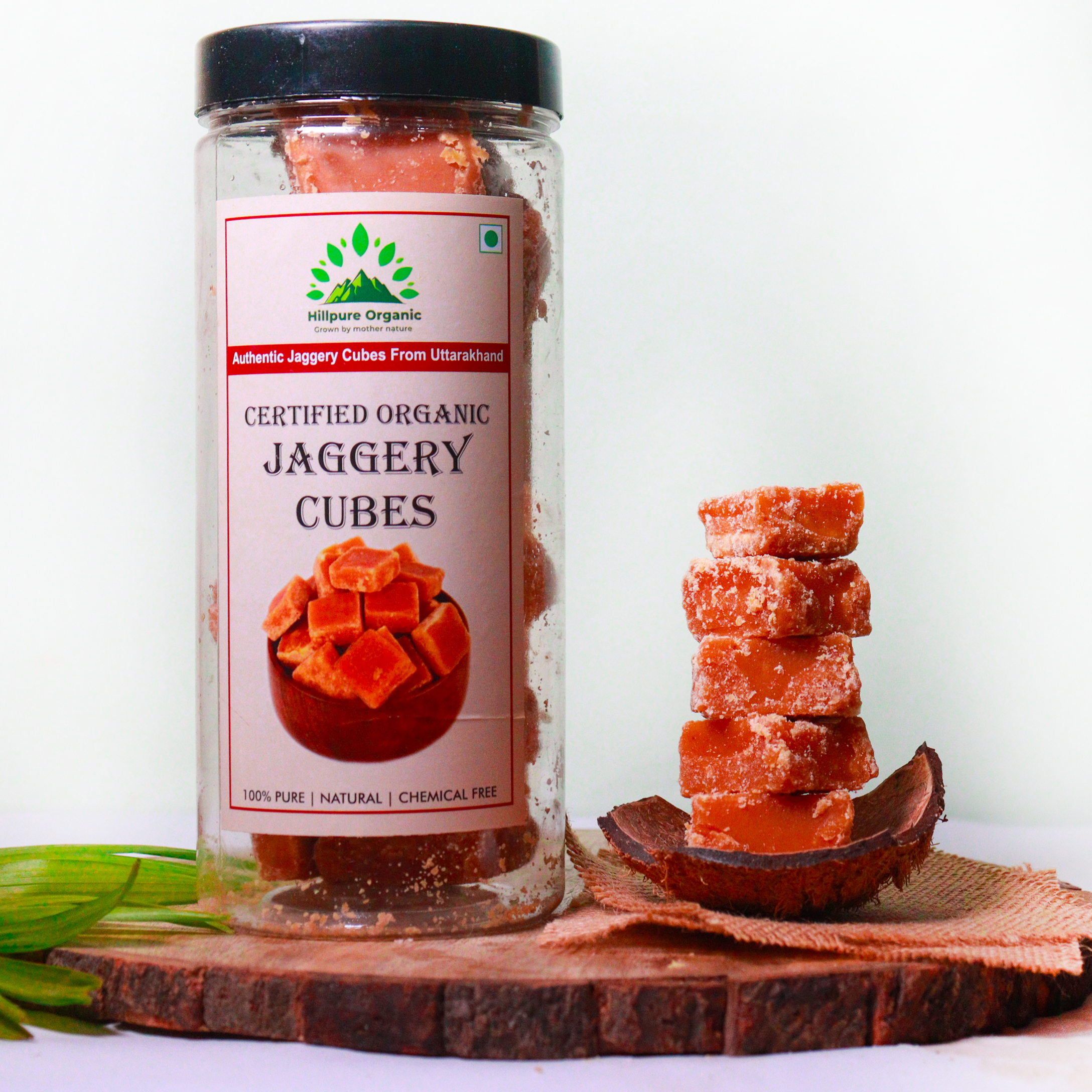 Hillpure Organic Jaggery Cubes, Gud Cubes, Authentic Jaggery Cubes From Uttarakhand, 100% Pure, Certified Organic (600 gm)
