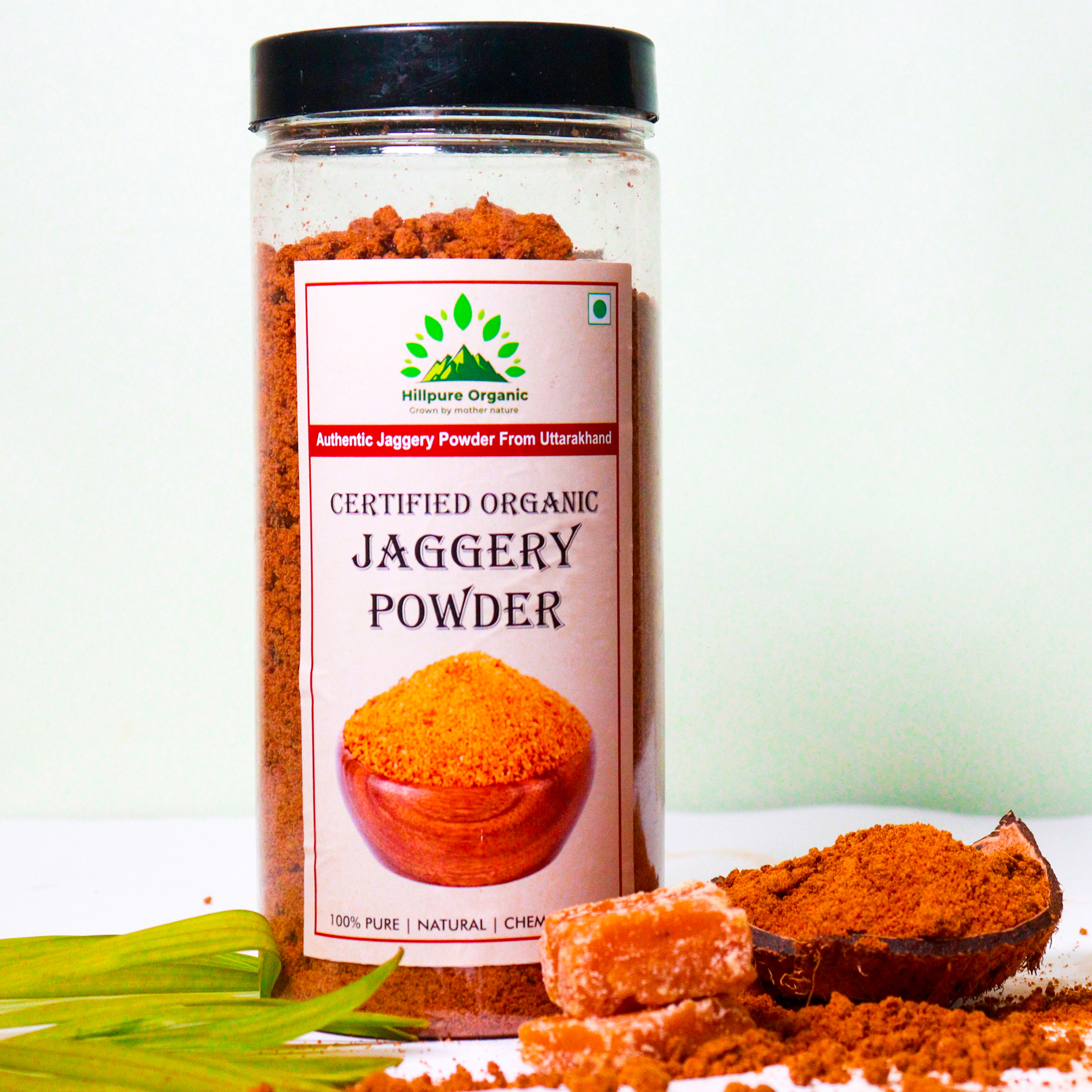 Hillpure Organic Jaggery Powder, Gud Powder, Authentic From Uttarakhand, 100% Pure, Certified Organic (600 gm)
