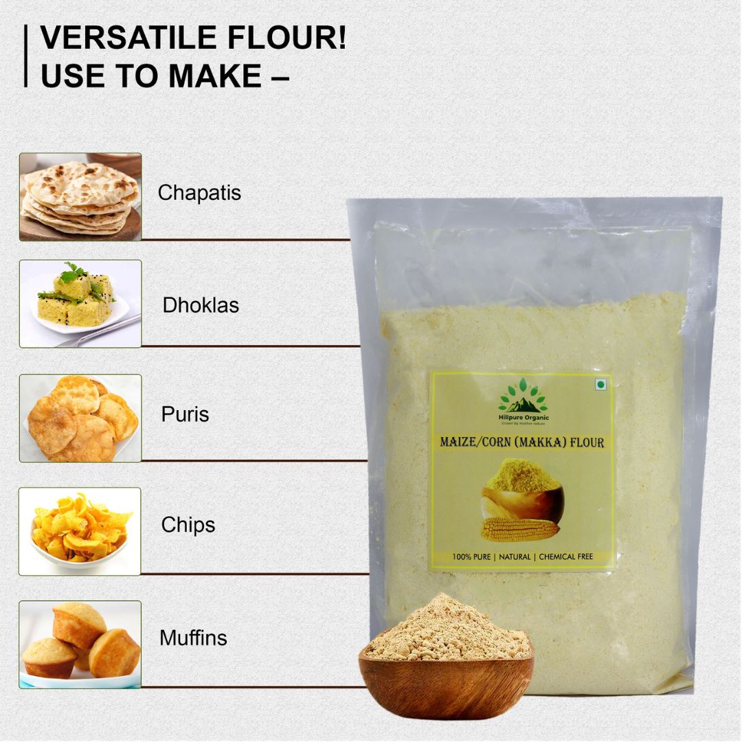 Hillpure Organic Maize Flour,Makki ka Atta, Naturaly Grown, Gluten Free, Rich in Micro-nutrients (1 + 1Kg), Pack of 2 - Image 4