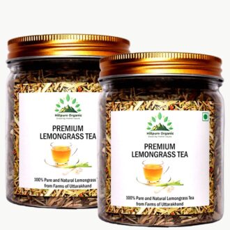 Hillpure Organic Premium Lemongrass Tea Leaves, Boost Metabolism, Body Detox 100% Pure & Authentic, From Uttarakhand Hills (75 + 75 gm), Pack of 2