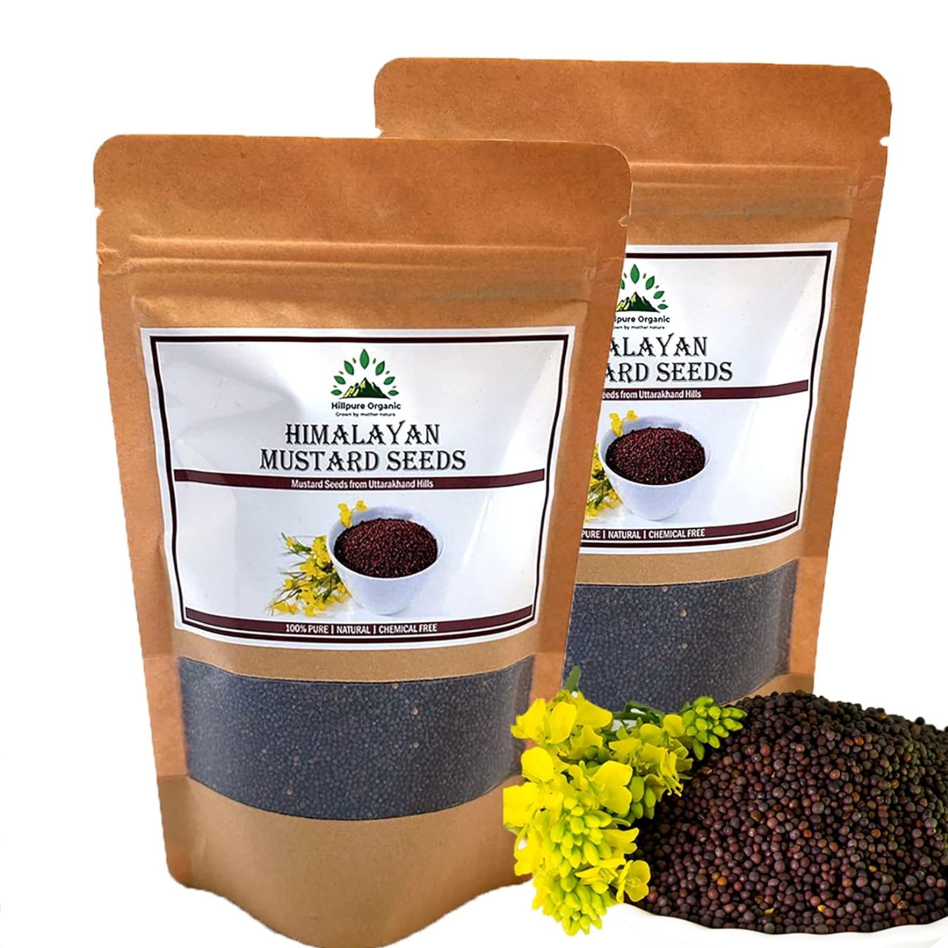 Hillpure Organic Himalayan Black Mustard seeds | Kali Sarso | For Cooking | Tadka | (250gm + 250gm)