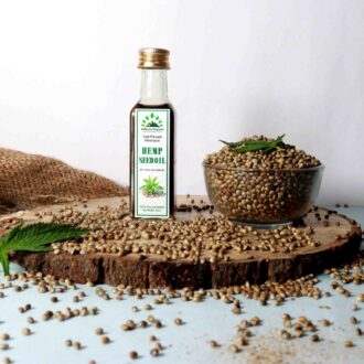 Hillpure Organic Cold Pressed Himalayan Hemp Seed Oil for hair growth, skin care, face, For External Use & Stunning Youthful Looks (65 ml, Glass Bottle)