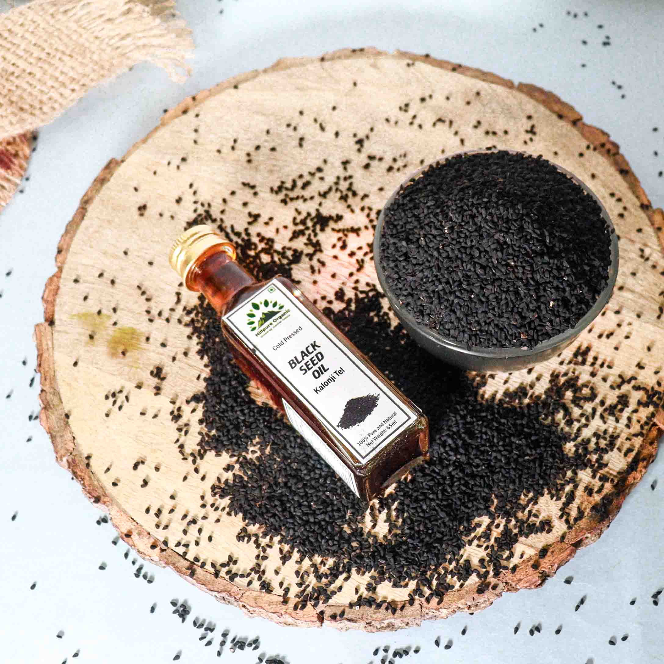 Hillpure Oganic Premium Cold Pressed Black Seed Oil,Kalonji Oil, 100% Pure & Natural for Face, Hair, Body (65 + 65 ml Glass Bottle), Pack of 2 - Image 2