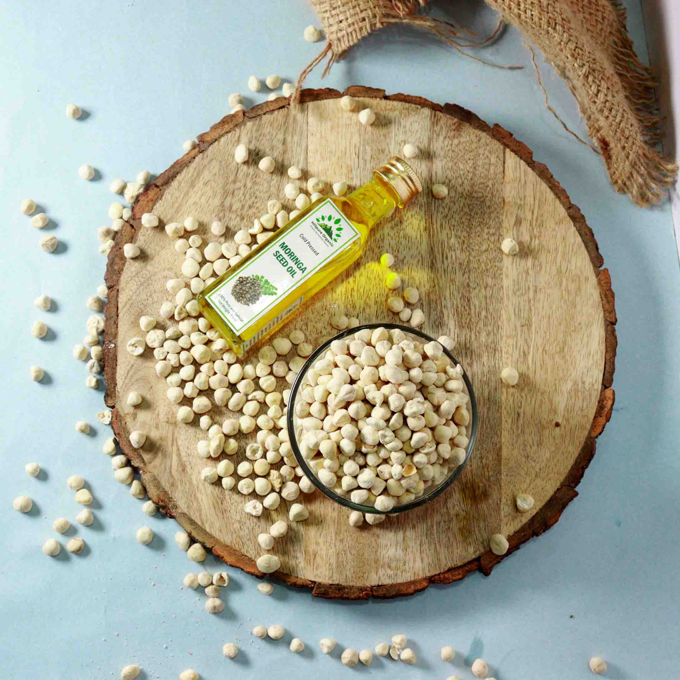 Hillpure Organic Premium Cold Pressed Moringa Seed Oil,100% Pure & Natural for Face, Hair & body (65 + 65ml, Glass Bottle), Pack of 2 - Image 2