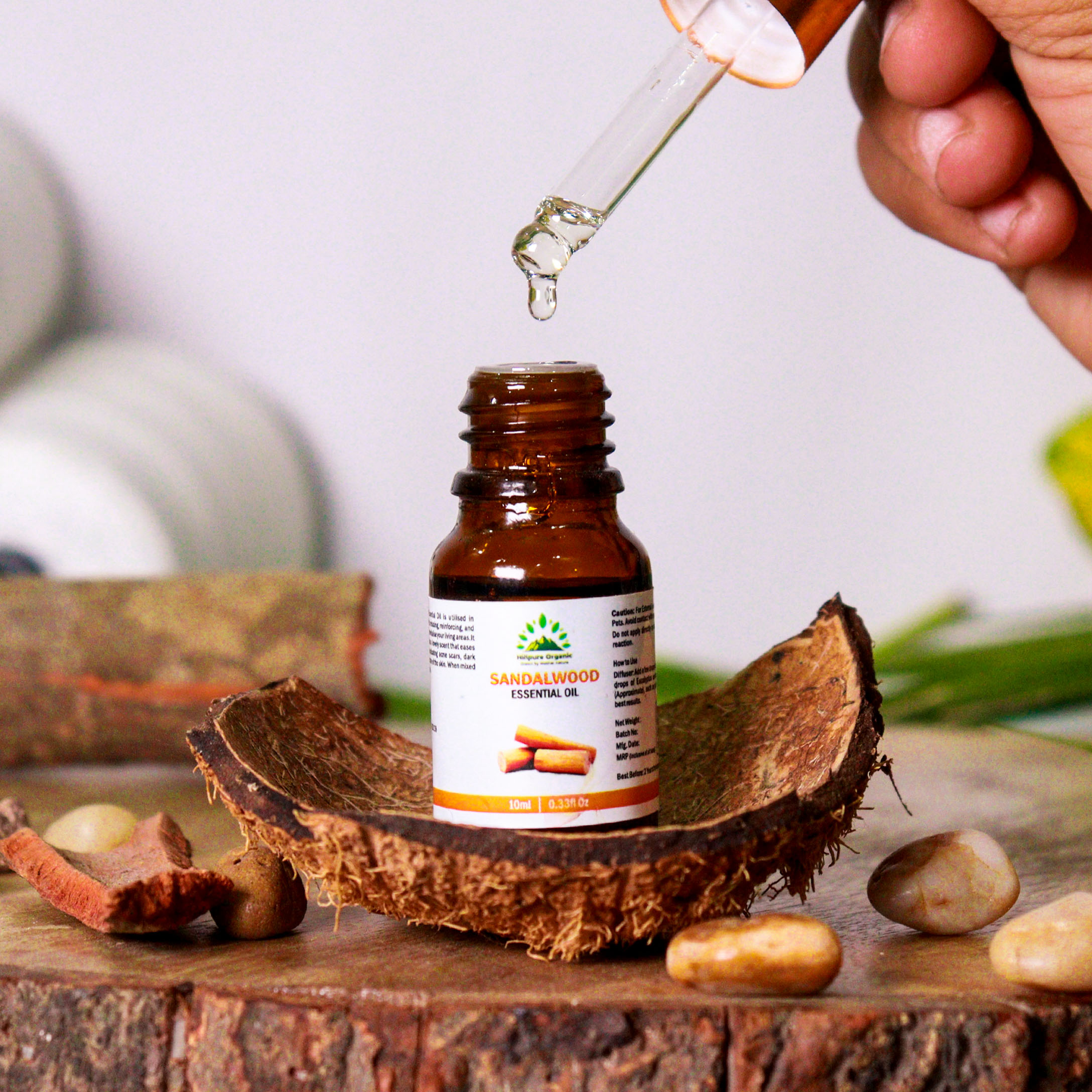 Hillpure Organic Sandalwood Essential oil | Chandan Oil | 100% pure and natural | undiluted for skin moisturization, anti aging, healthy scalp and hair | 10 ml - Image 2