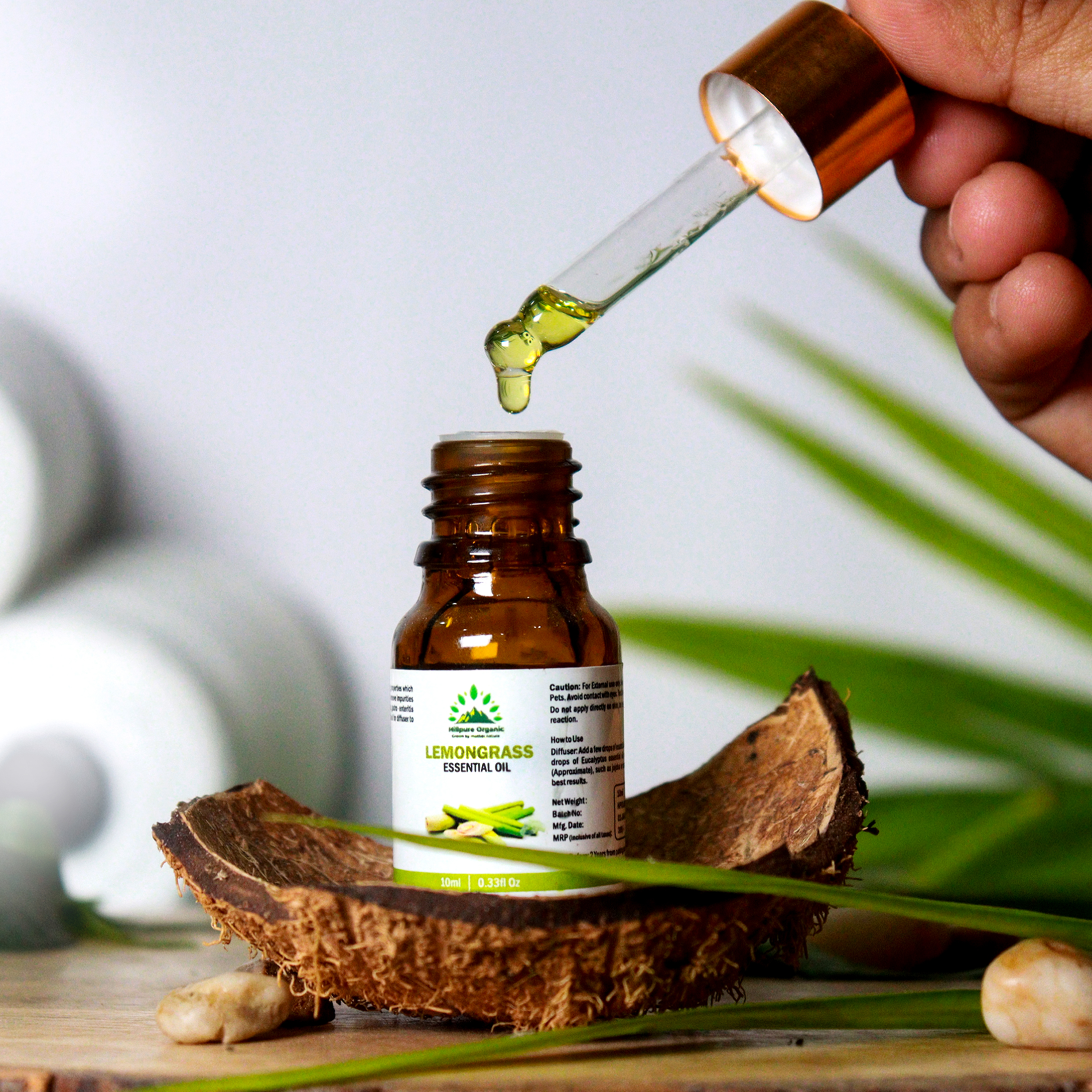 Hillpure Organic Lemon Grass Essential Oil | 100% Pure & Natural | For Hair, Skin & Aromatherapy | 10 ml + 10 ml (Pack of 2) - Image 2