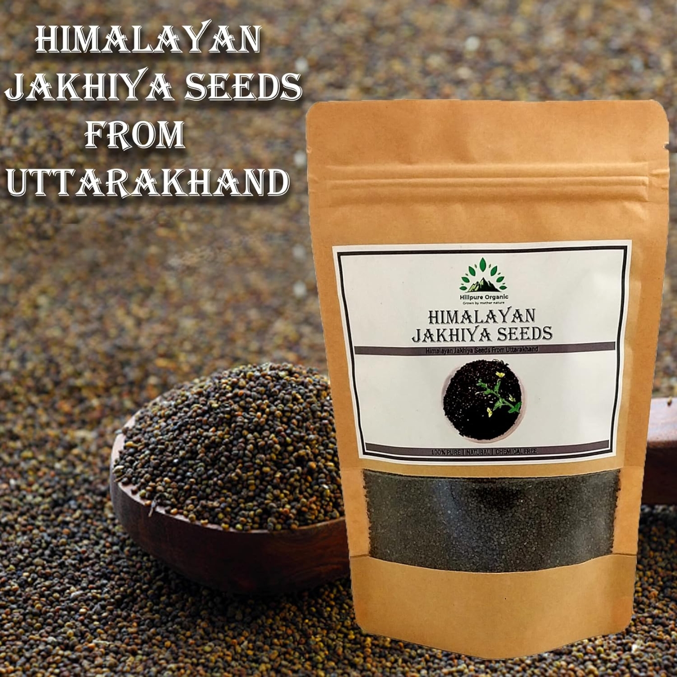 Hillpure Organic Himalayan Jhakhiya Seeds | Super Food of Uttarakhand |100% Pure & Natural | Cleome viscosa Seeds | Wild Mustard (175gm + 175gm) - Image 3