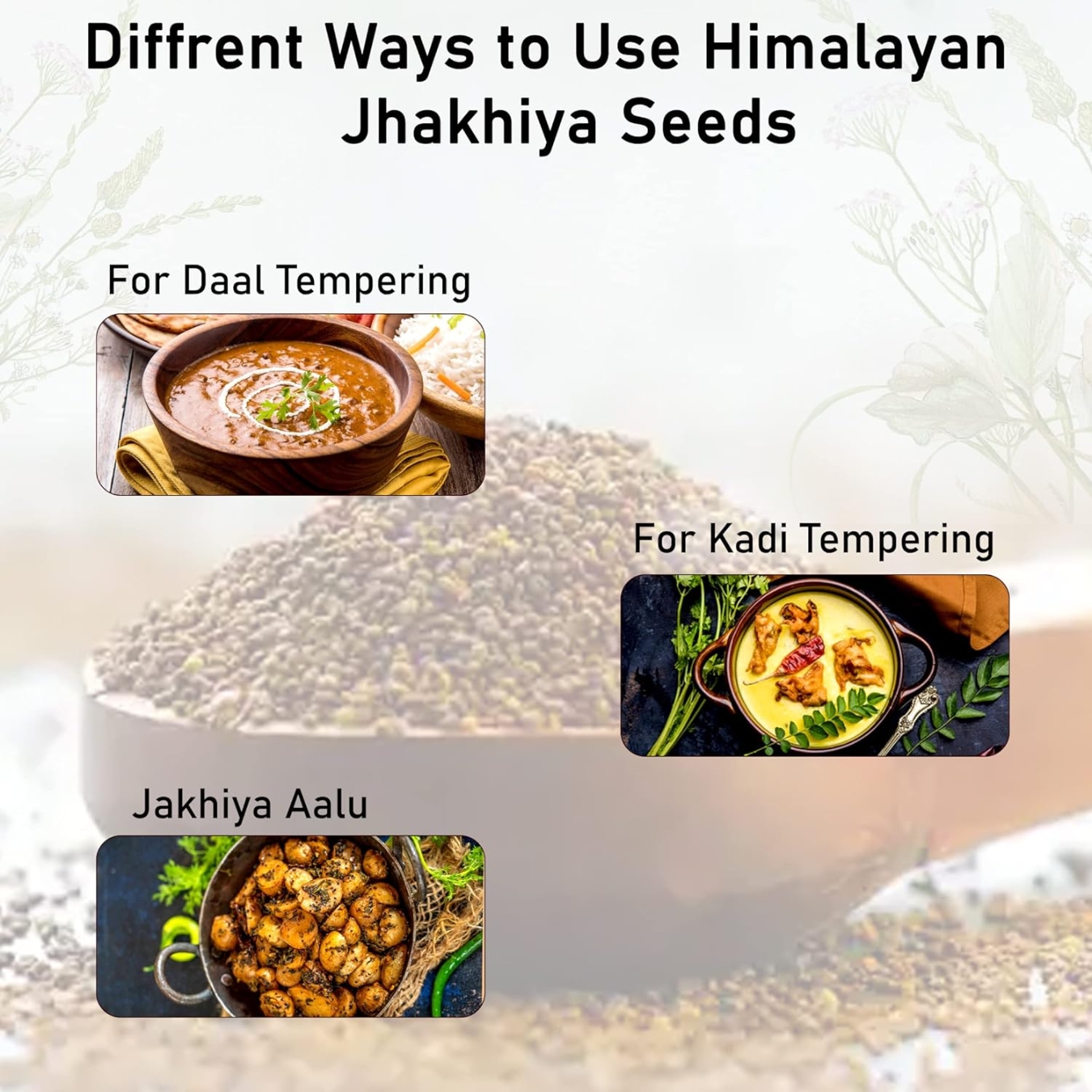 Hillpure Organic Himalayan Jhakhiya Seeds | Super Food of Uttarakhand |100% Pure & Natural | Cleome viscosa Seeds | Wild Mustard (175gm + 175gm) - Image 4