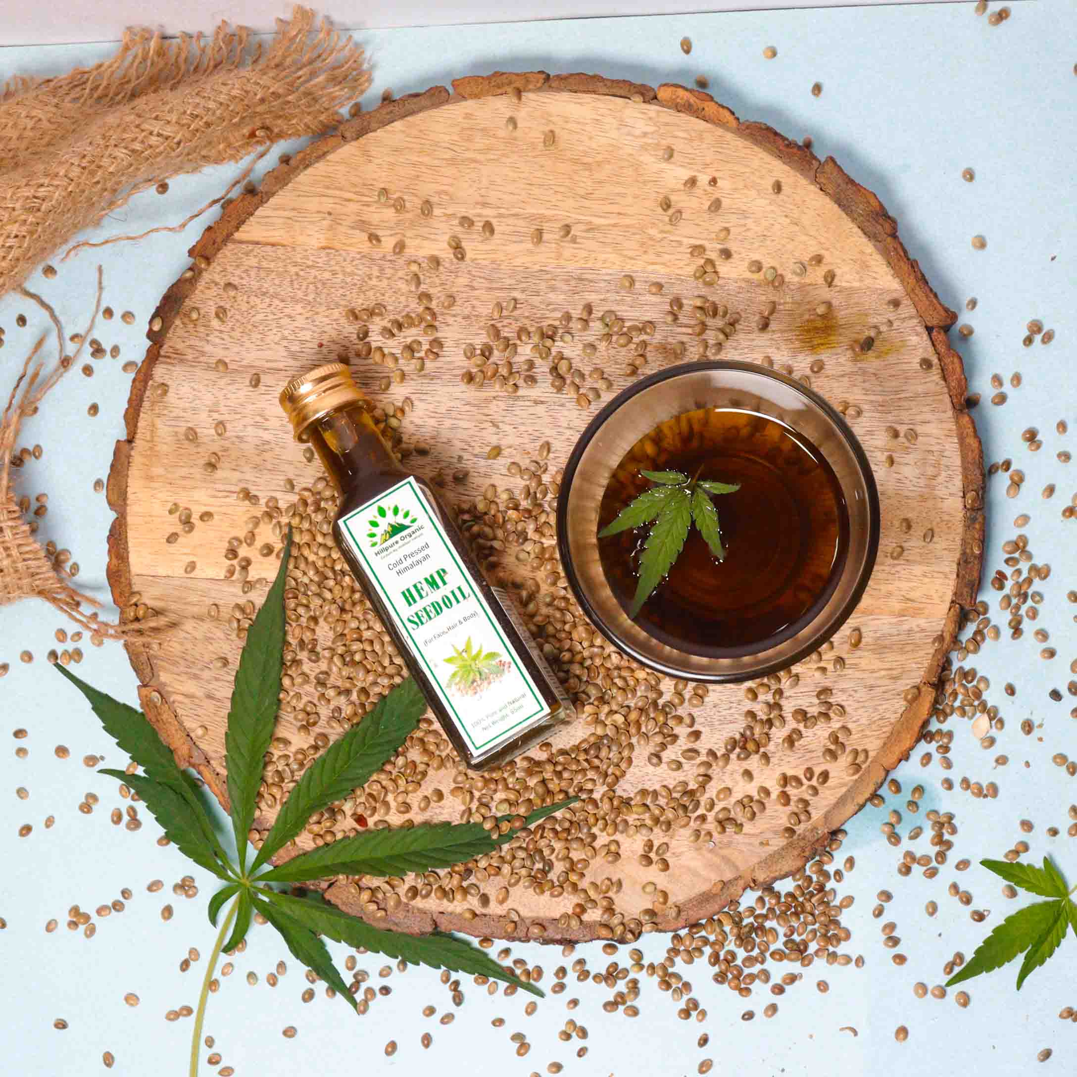 Hillpure Organic Cold Pressed Himalayan Hemp Seed Oil for hair growth, skin care, face, For External Use & Stunning Youthful Looks (65 ml, Glass Bottle) - Image 4