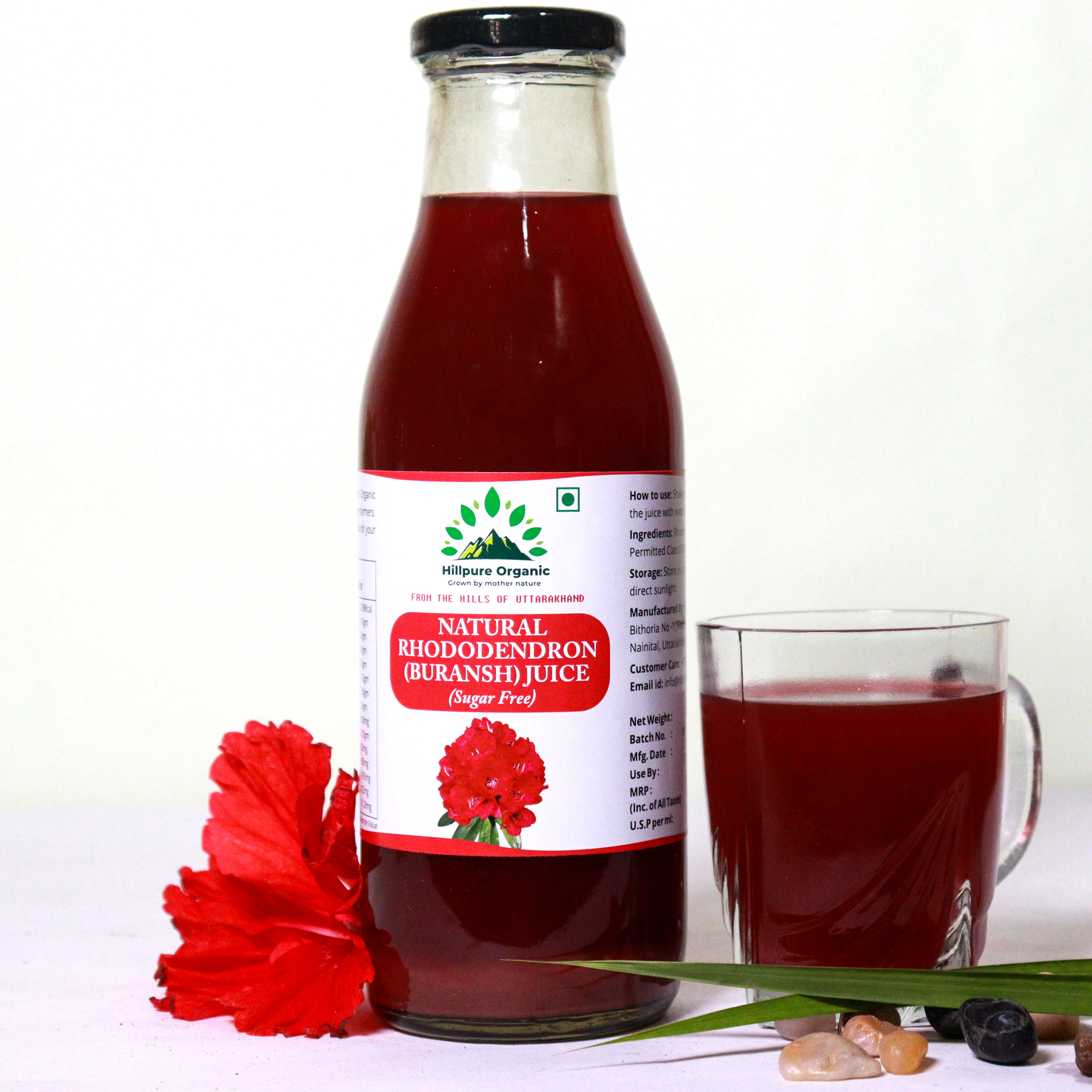 Hillpure Organic Buras Juice with Stevia, Natural Rhododendron Juice, Sugar-Free, Refreshing & Healthy, Sweetened with Stevia – No Added Sugar, 500 ml, From Uttarakhand - Image 3