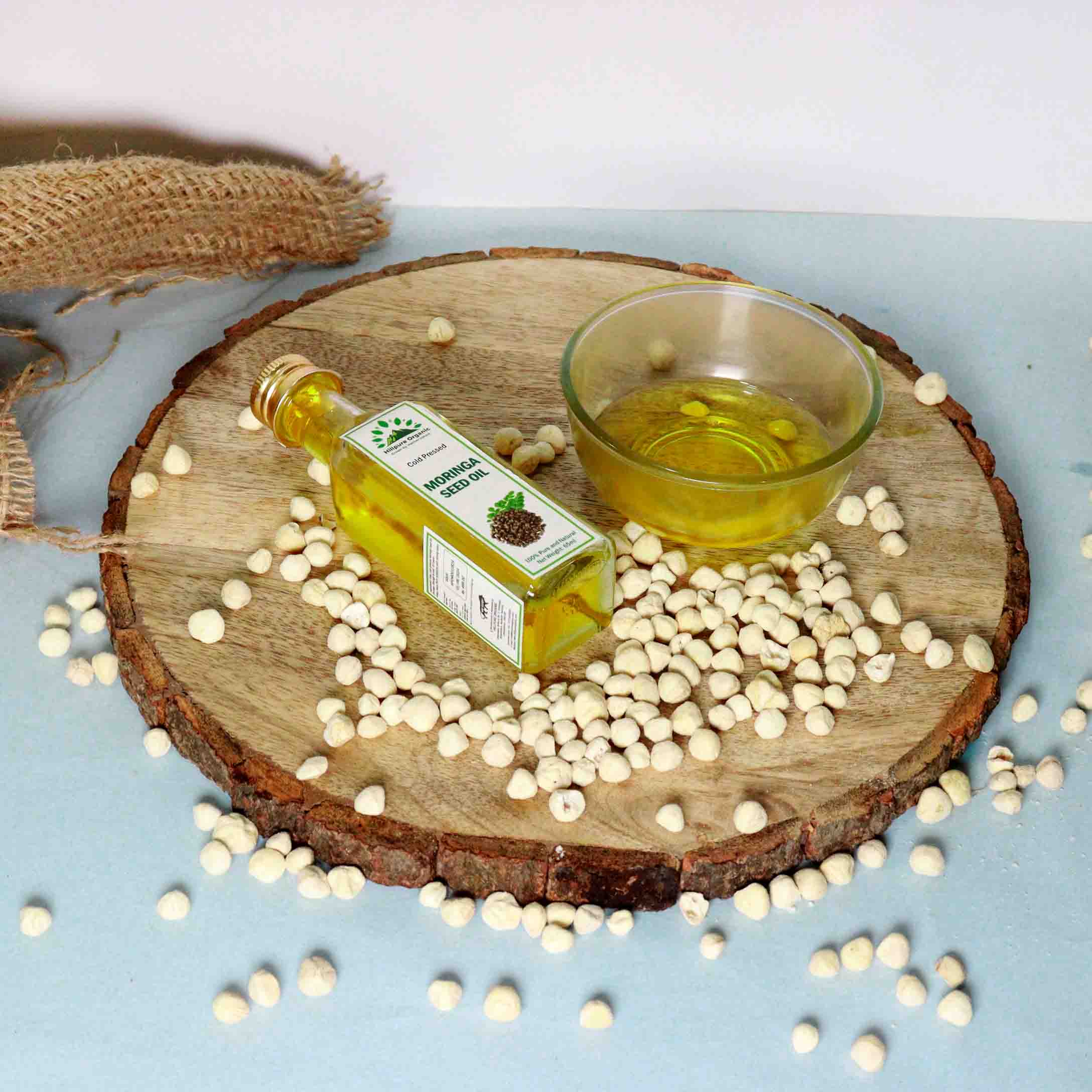 Hillpure Organic Premium Cold Pressed Moringa Seed Oil,100% Pure & Natural for Face, Hair & body (65 + 65ml, Glass Bottle), Pack of 2 - Image 3