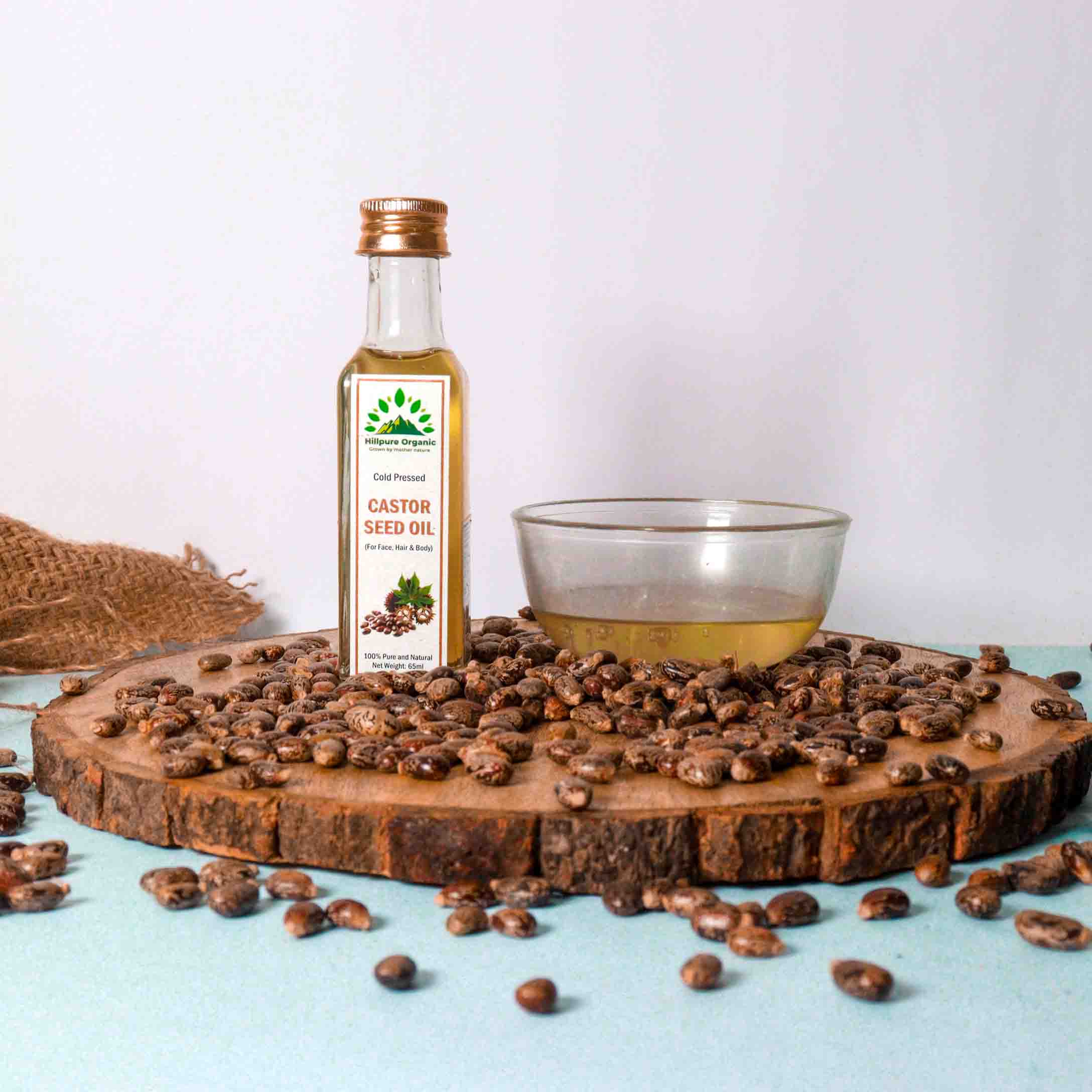 Hillpure Organic Premium Cold Pressed Castor Seed Oil,100% Pure & Natural for Face, Hair & Body, For External Use & Stunning Youthful Looks (65 ml, Glass Bottle) - Image 4