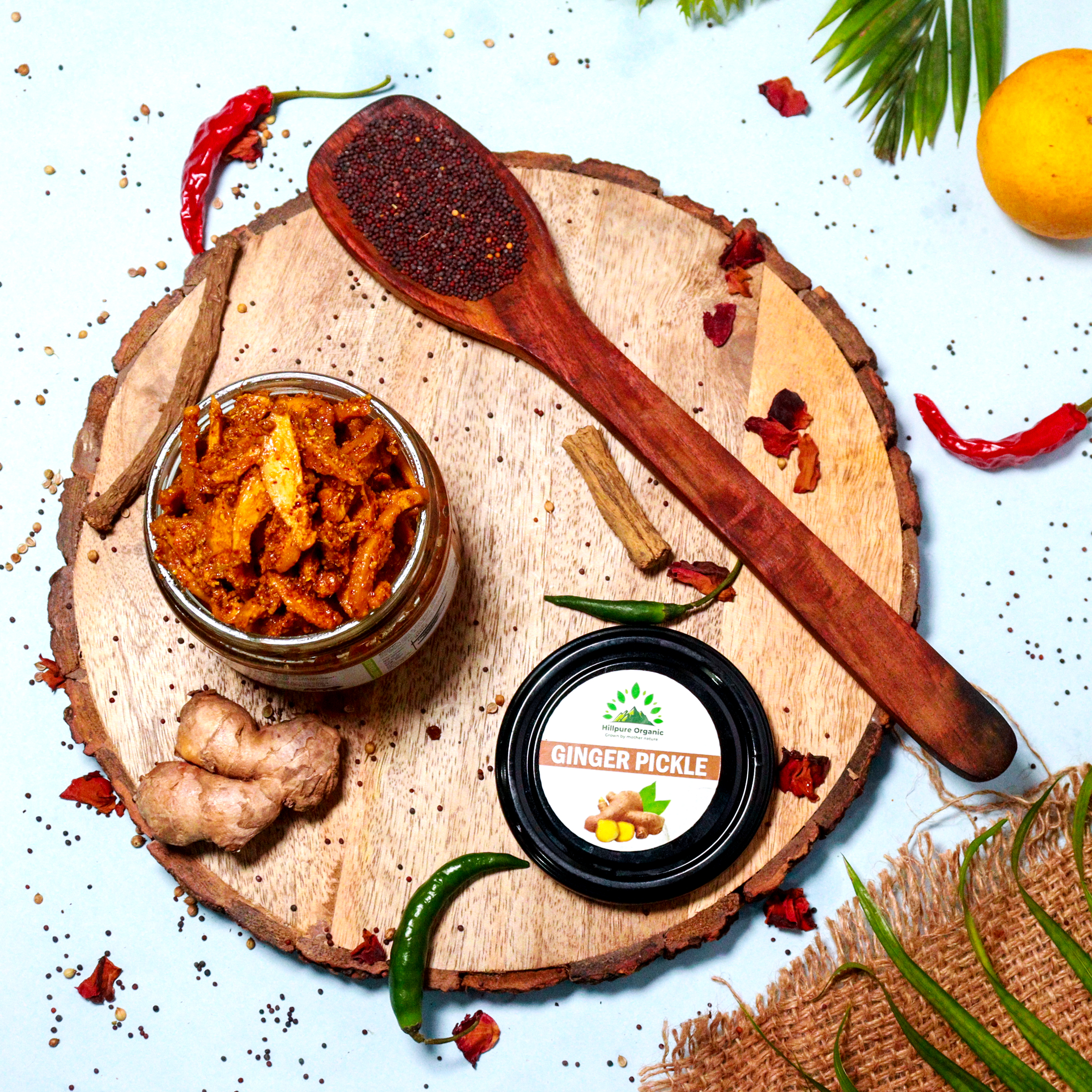 Hillpure Organic Ginger Pickle, Handcrafted Original Recipe & Traditional Taste, From Uttarakhand - (300 gm, Glass Jar) - Image 4