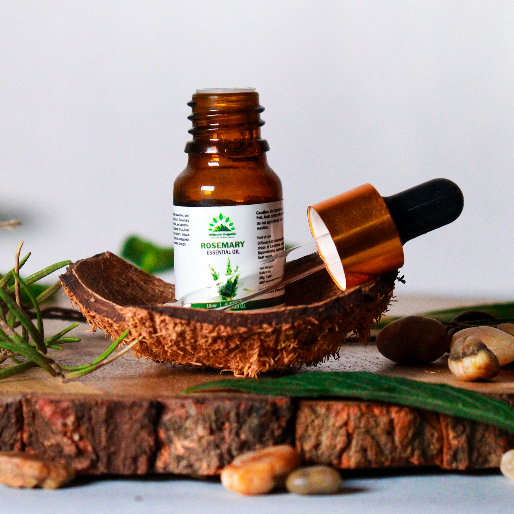Hillpure Organic Rosemary Essential Oil | 100% Pure & Natural Oil For Hair, Skin, Body and Aromatherapy | Glass Bottle With Droper | |10 ml - Image 4