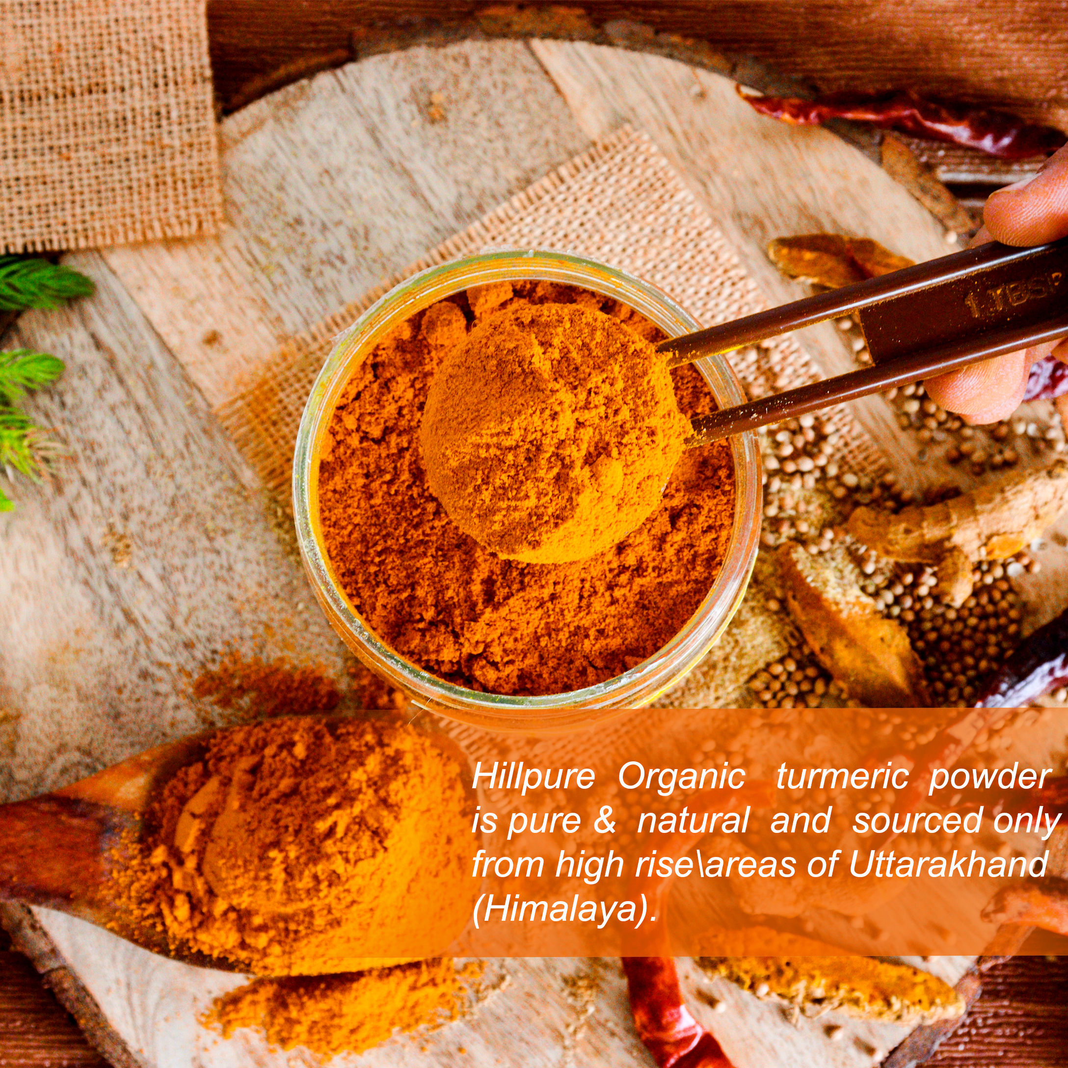 Hillpure Organic Turmeric Powder | Authentic Turmeric Powder from Uttarakhand Hills | Hand Grounded | Preservative Free Perfectly Balanced | With No Added Flavors and Colors | 200 gm + 200 gm - Image 5