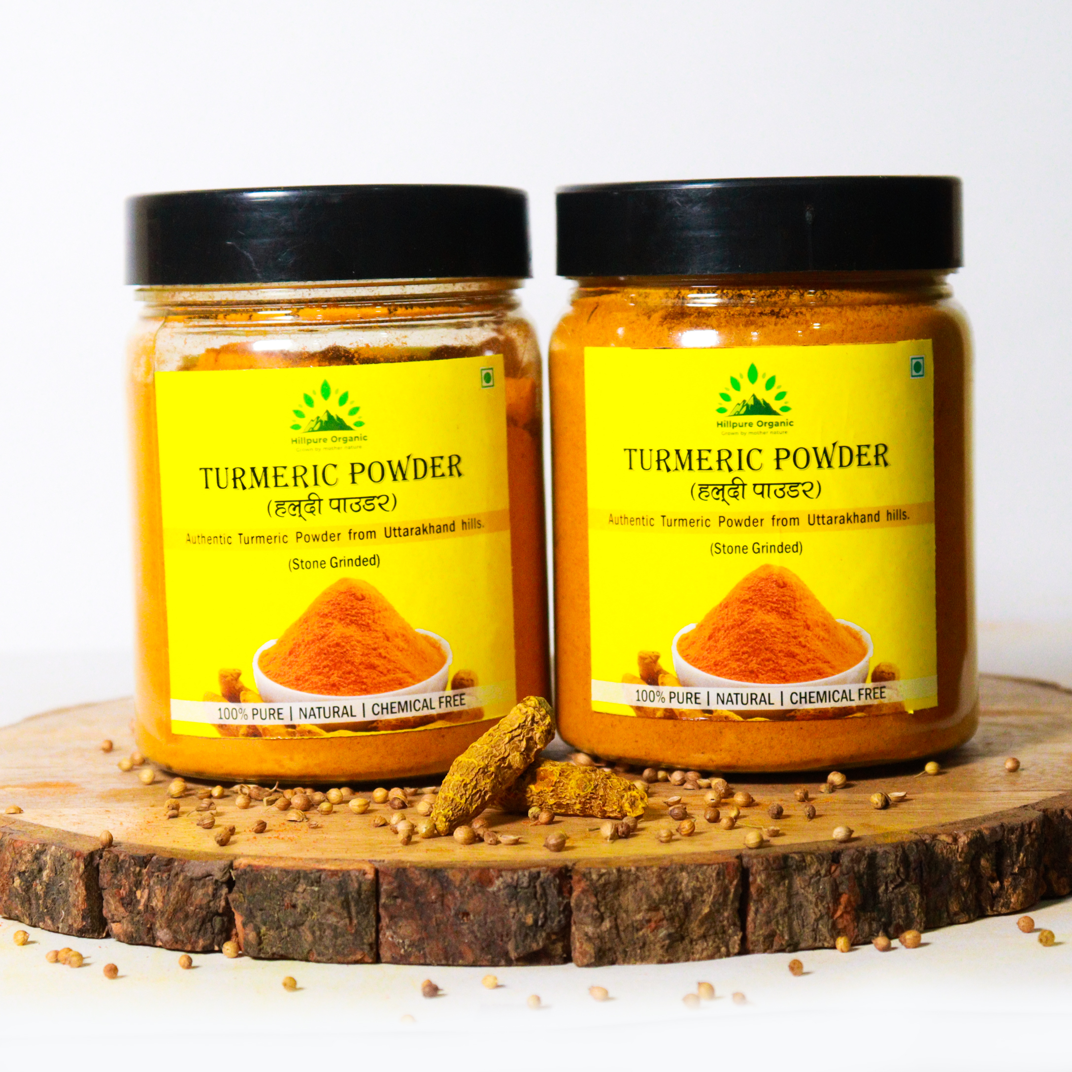 Hillpure Organic Turmeric Powder | Authentic Turmeric Powder from Uttarakhand Hills | Hand Grounded | Preservative Free Perfectly Balanced | With No Added Flavors and Colors | 200 gm + 200 gm