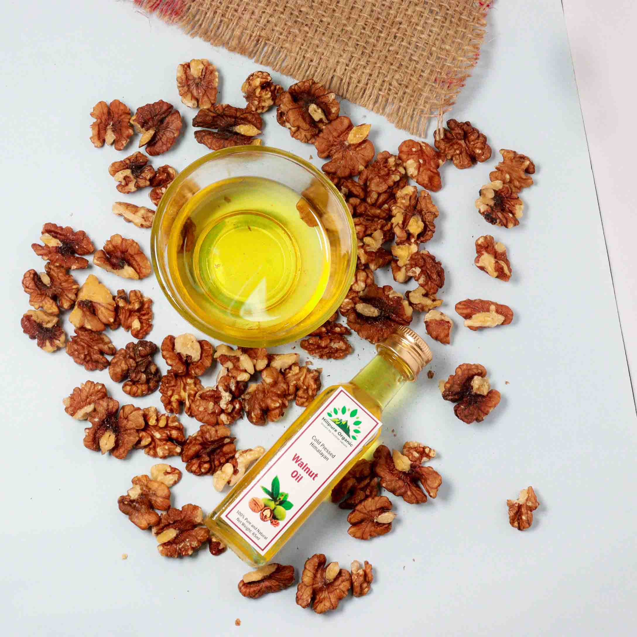 Hillpure Organic Cold Pressed Himalayan Walnut Oil - Extra Virgin - Walnut Oil / Akhrot Tel - 100% Pure & Natural Premium Edible Walnut Oil (65 ml Glass Bottle ) - Image 5