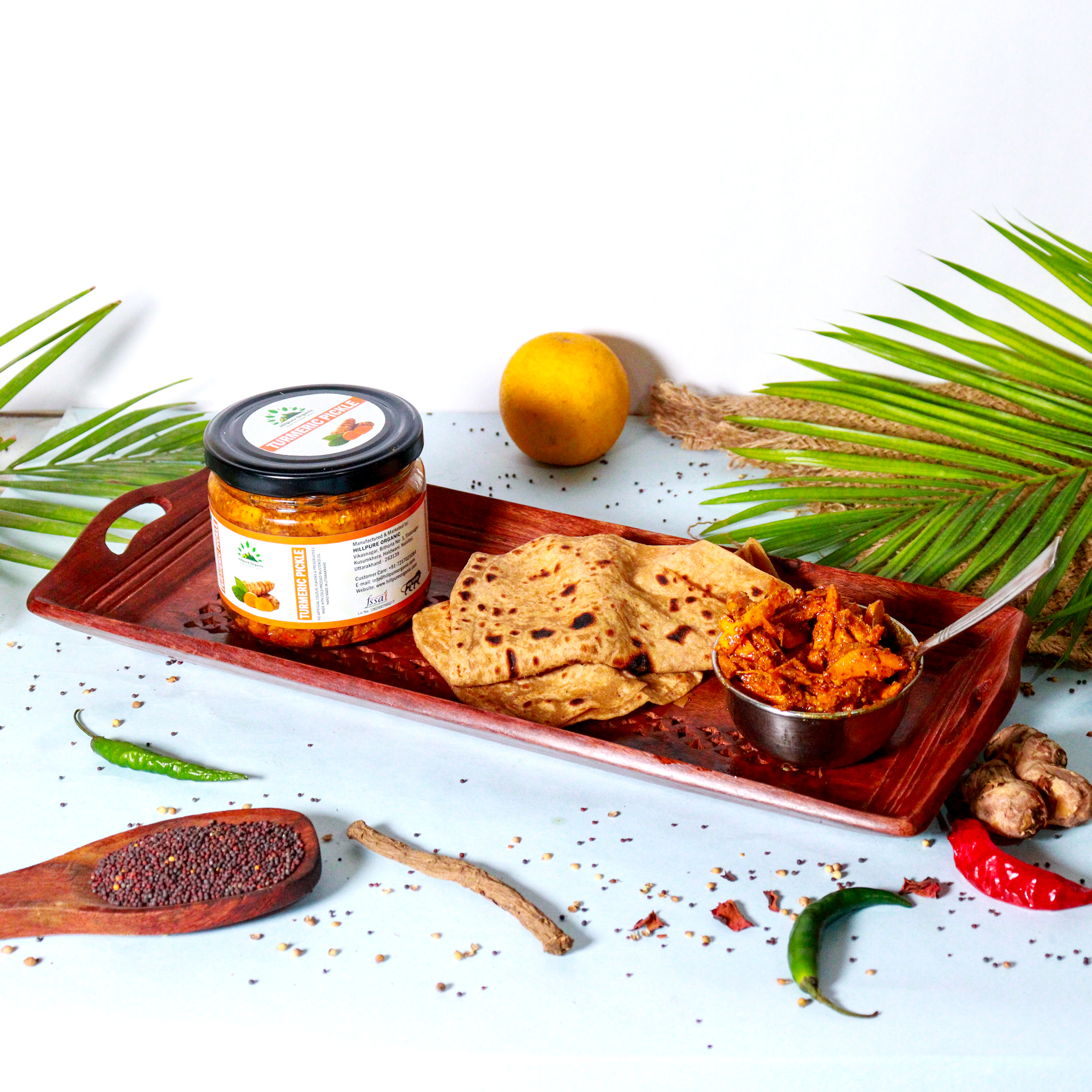 Hillpure Organic Grown by mother nature Turmeric Pickle,Haldi Ka Achar Handcrafted Original Recipe&Traditional Taste,From Uttarakhand Handpicked|No Preservatives/Colors|- 300 + 300 Gm Glass Jar, Pack of 2 - Image 5