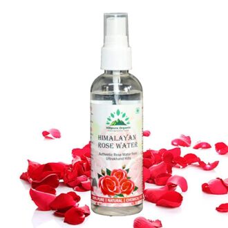 Hillpure Organic Himalayan Rose Water | Face Toner for Pore Tightening | Rose Water Spray for Makeup Remover | All Skin Types Women & Men |Free from Artificial Fragrance from Uttarakhand (100 ml)
