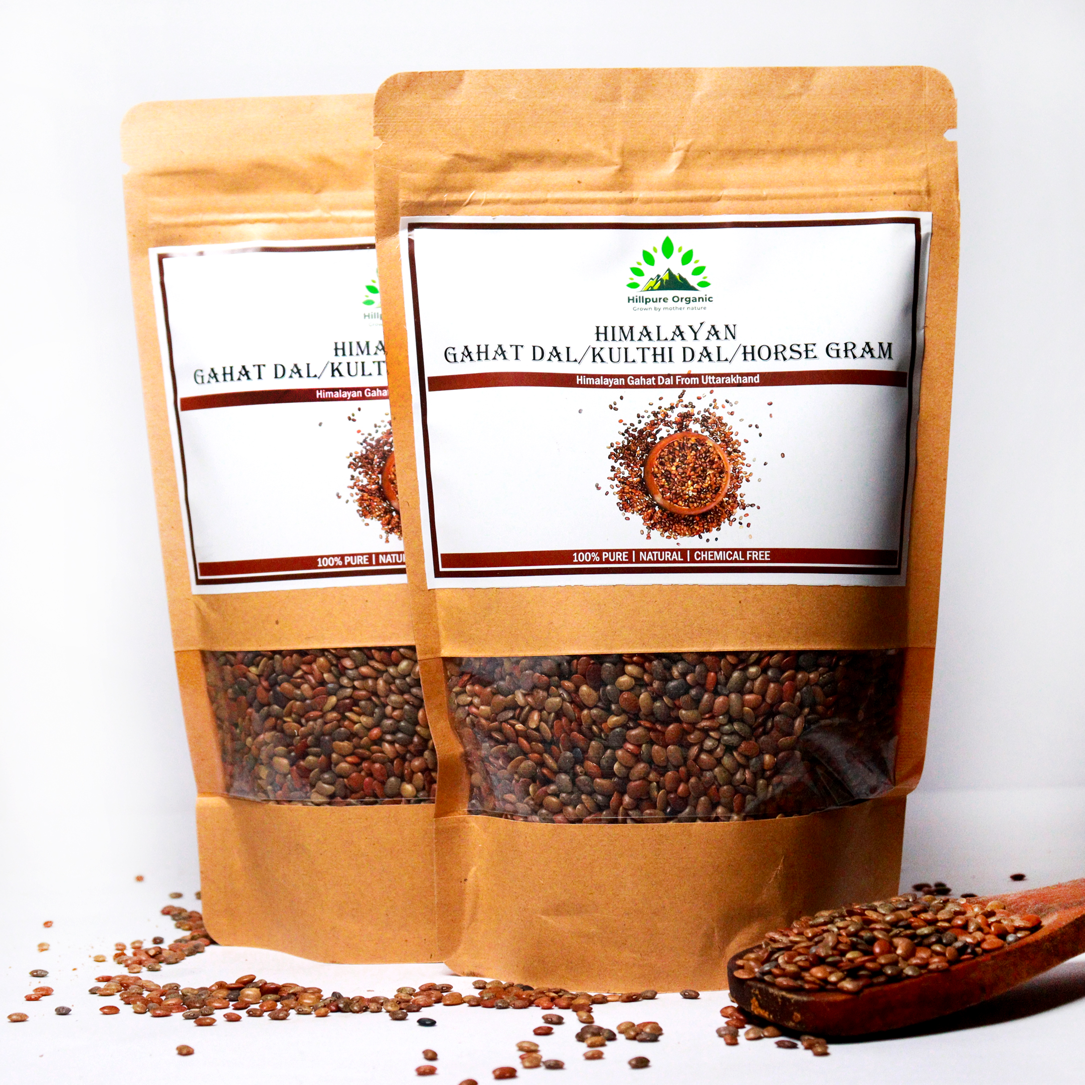 Hillpure Organics Gahat Dal | Horse Gram | Kulthi dal | Kollu | Vulavalu |Macrotyloma Uniflorum | Madras gram (500 gm + 500gm)