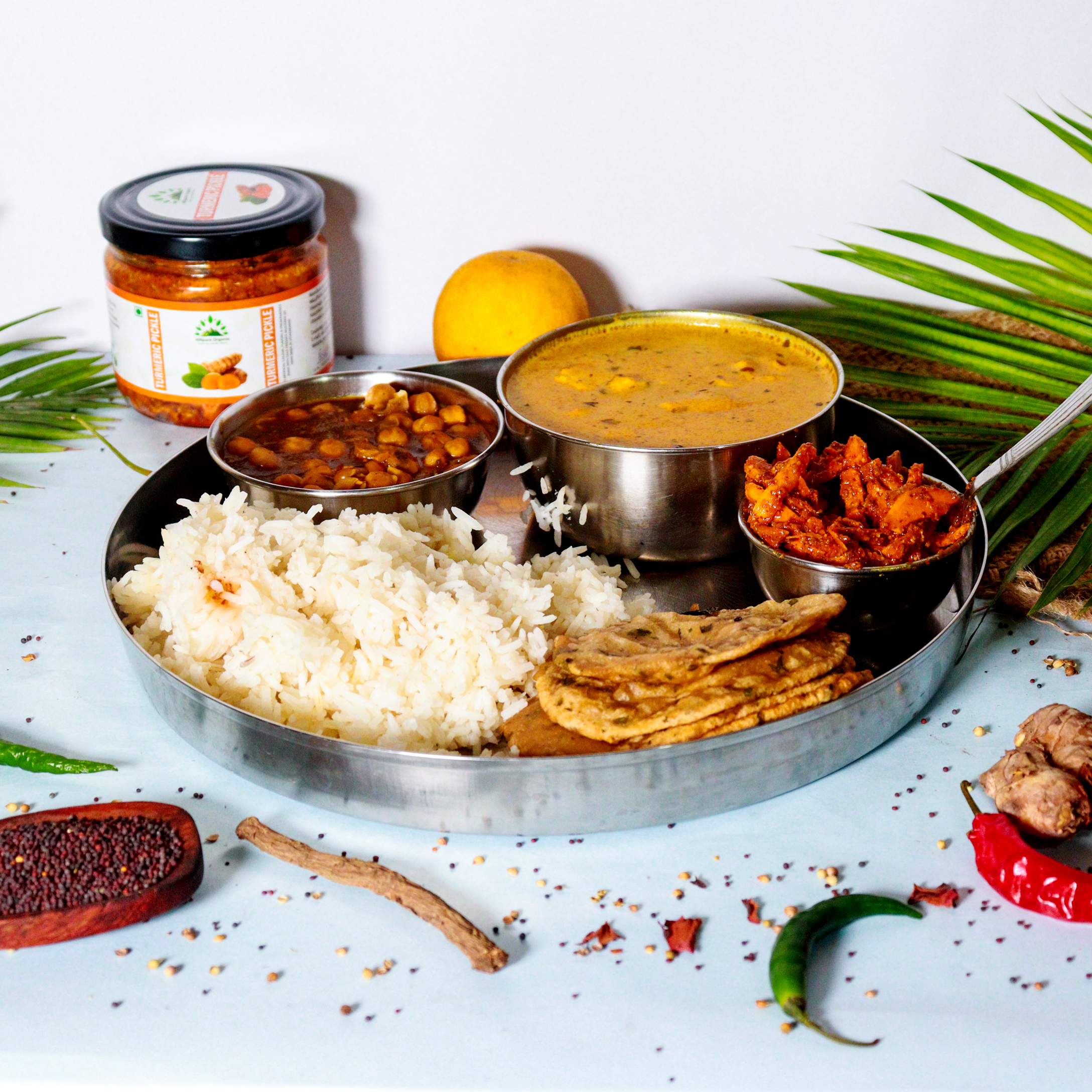 Hillpure Organic Grown by mother nature Turmeric Pickle,Haldi Ka Achar Handcrafted Original Recipe&Traditional Taste,From Uttarakhand Handpicked|No Preservatives/Colors|- 300 + 300 Gm Glass Jar, Pack of 2 - Image 6