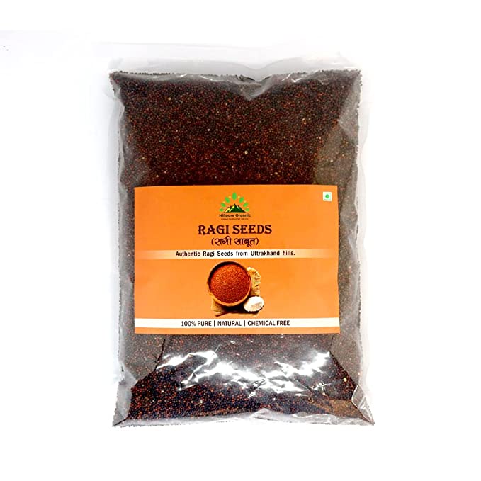 Hillpure Organic Ragi / Nachani Millet Whole Seeds from Uttarakhand | 100% Gluten Free | 0 Pesticide 0 Chemical | Source of good carbohydrates ( 1 Kg )
