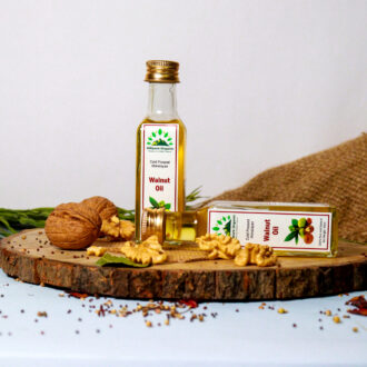 Hillpure Organic Cold Pressed Himalayan Walnut Oil - Extra Virgin - Walnut Oil/Akhrot Tel - 100% Pure & Natural Premium Edible Walnut Oil (65ml Pack of 2, Glass Bottle)