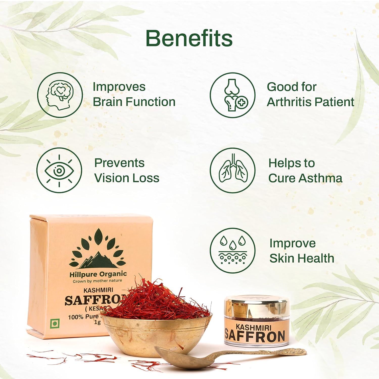 Hillpure Organic Kashmiri Saffron | Keshar | Lab Tested Certified Grade A+ (1gram) - Image 5