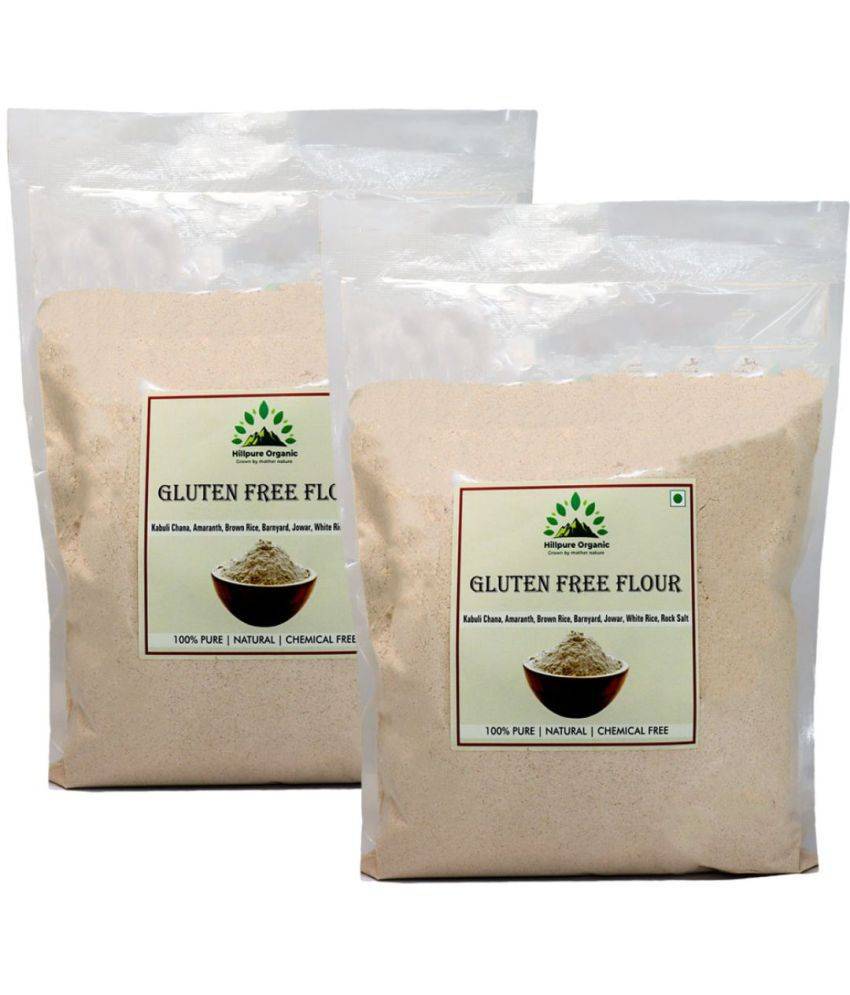 Hillpure Organic Gluten Free Flour, 6 Gluten Free Grains in 1, Gluten Free Atta, Diabetic Friendly (1 + 1Kg), Pack of 2
